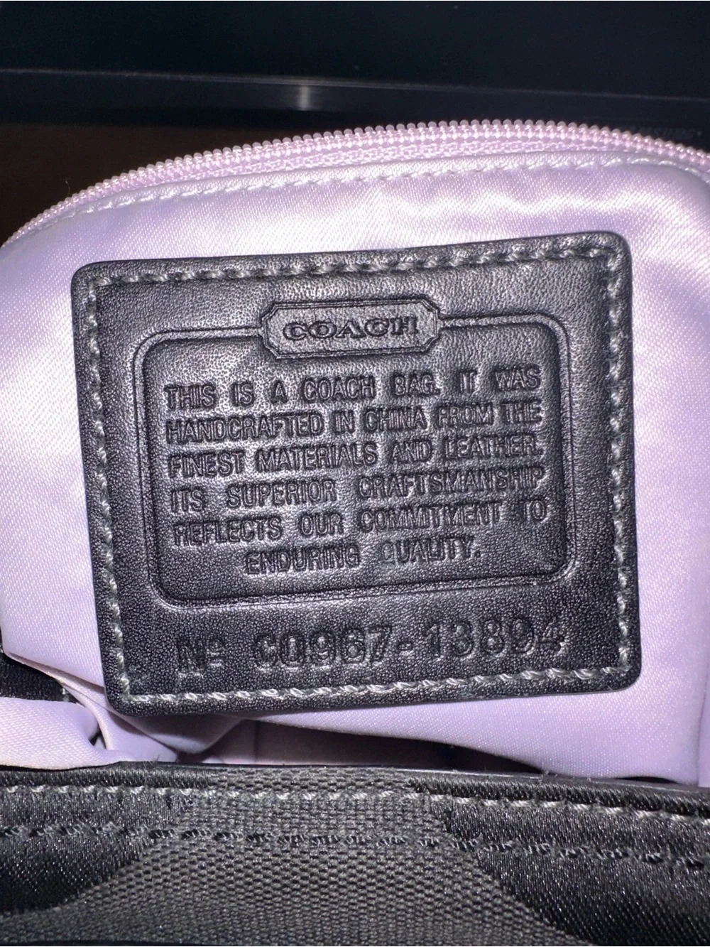 Coach wear zip